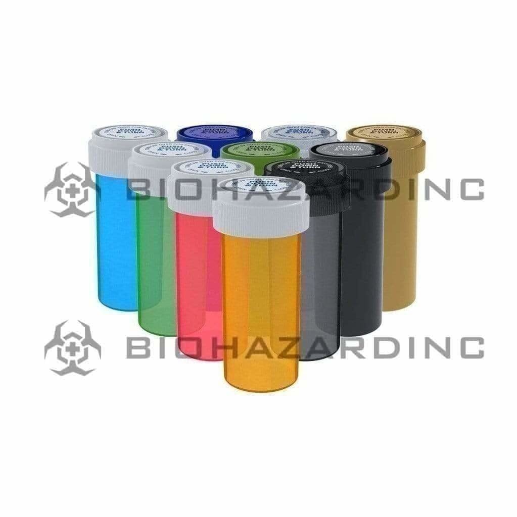 Biohazard Inc Reversible Cap Vial Assorted Colors Reversible Cap Vial 16 Dram - 230 Count