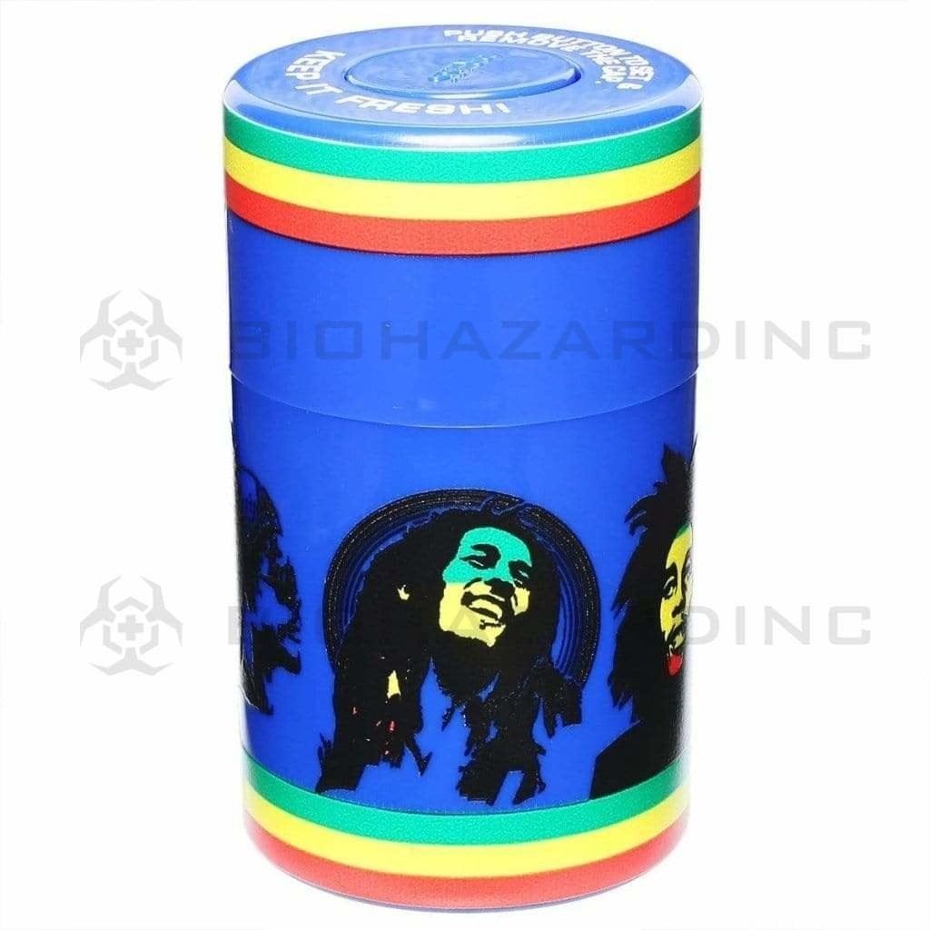Biohazard Inc Flower Storage Assorted Leaf Rasta Bob Airtight Plastic Safe Can 6pcs