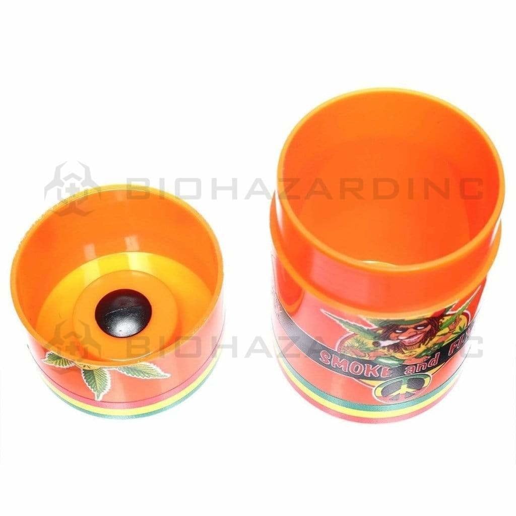Biohazard Inc Flower Storage Assorted Leaf Rasta Bob Airtight Plastic Safe Can 6pcs