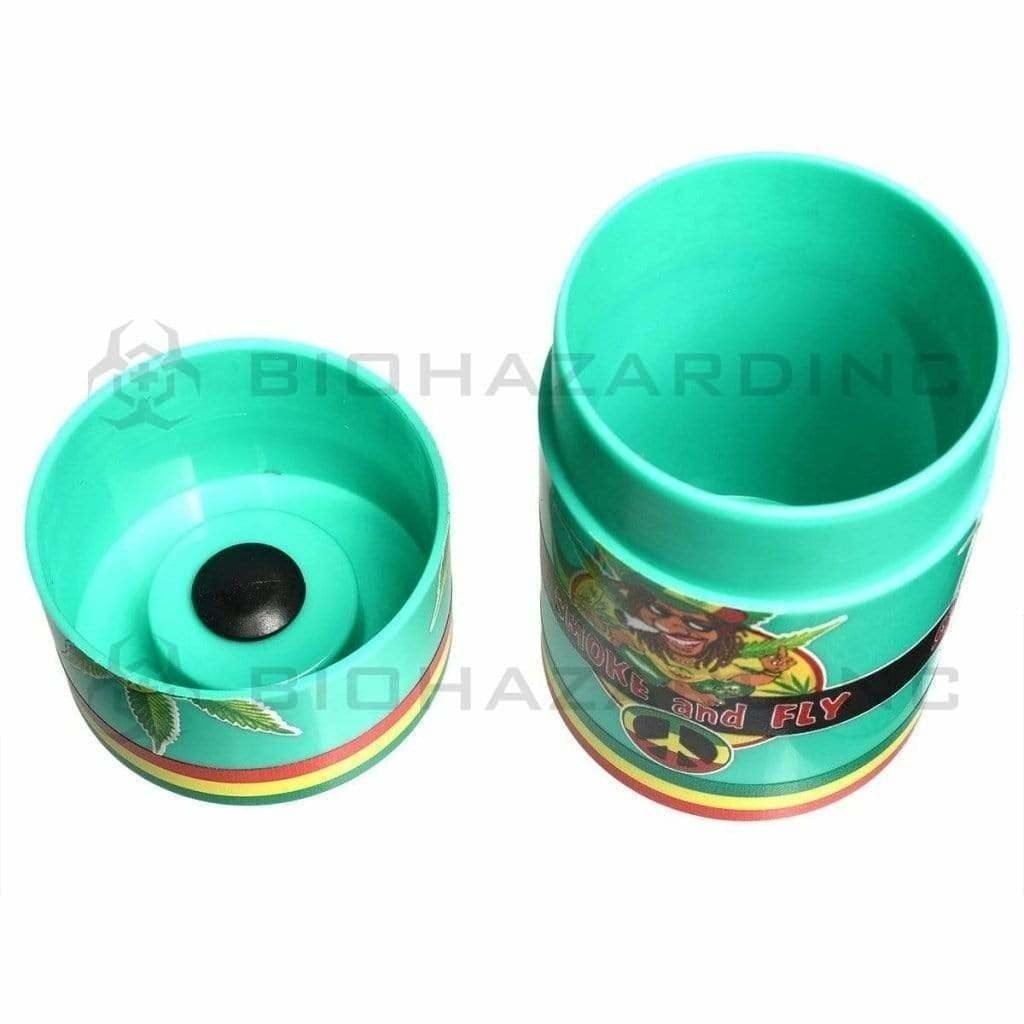 Biohazard Inc Flower Storage Assorted Rasta Alien Airtight Plastic Safe Can 6pcs