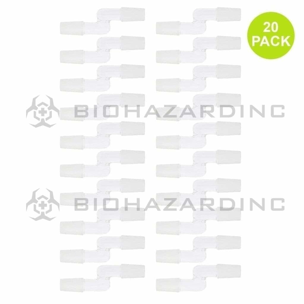 Biohazard Inc Glass Bong Adapter Bent Adapter - 14mm Male - 20 Count