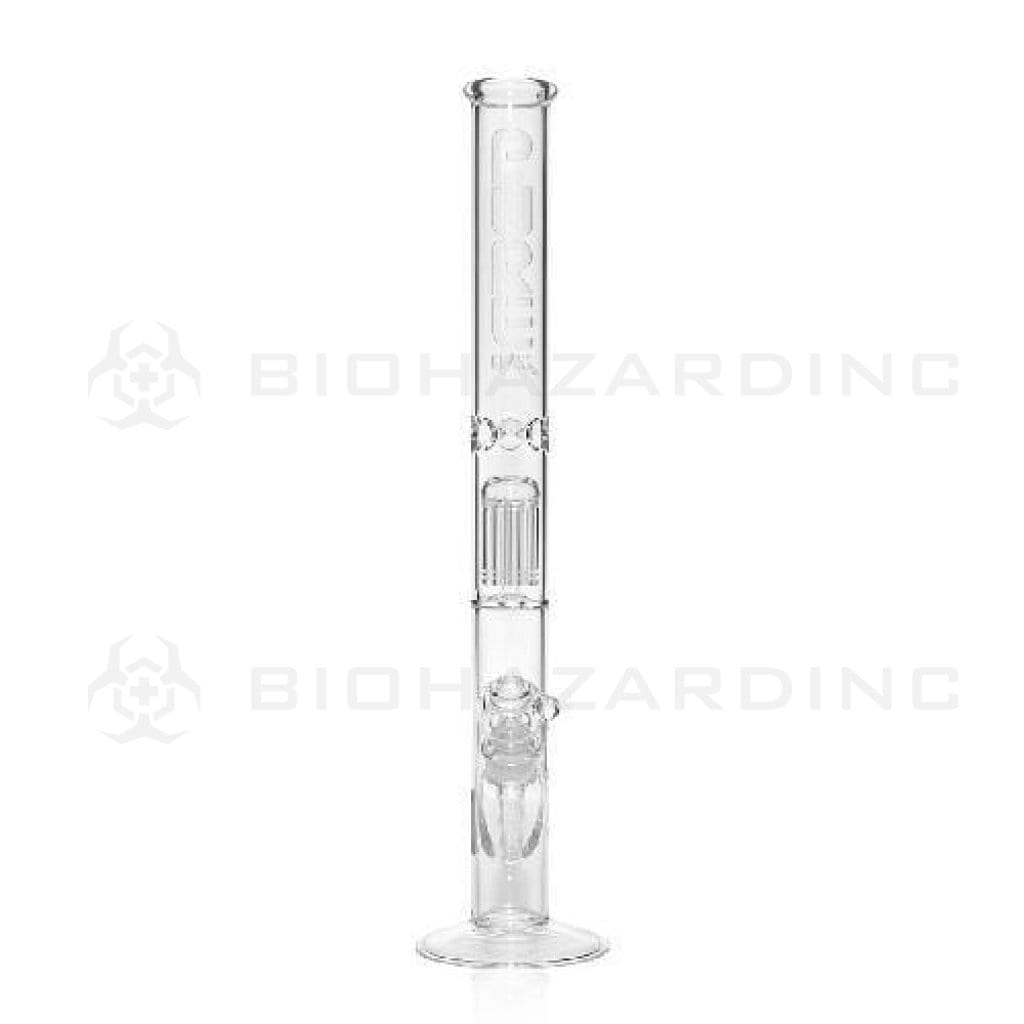 Biohazard Inc Glass Bong 18" PURE Straight w/ 10 Arm Tree Perc - Clear
