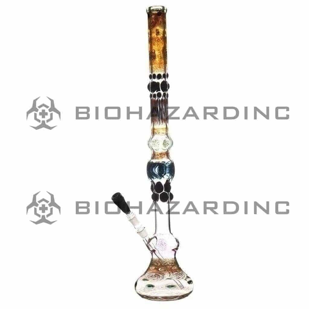 Biohazard Inc Glass Bong Limited 30" Artisan Glass Water Pipe - Multi Color Fumed w/ Marble