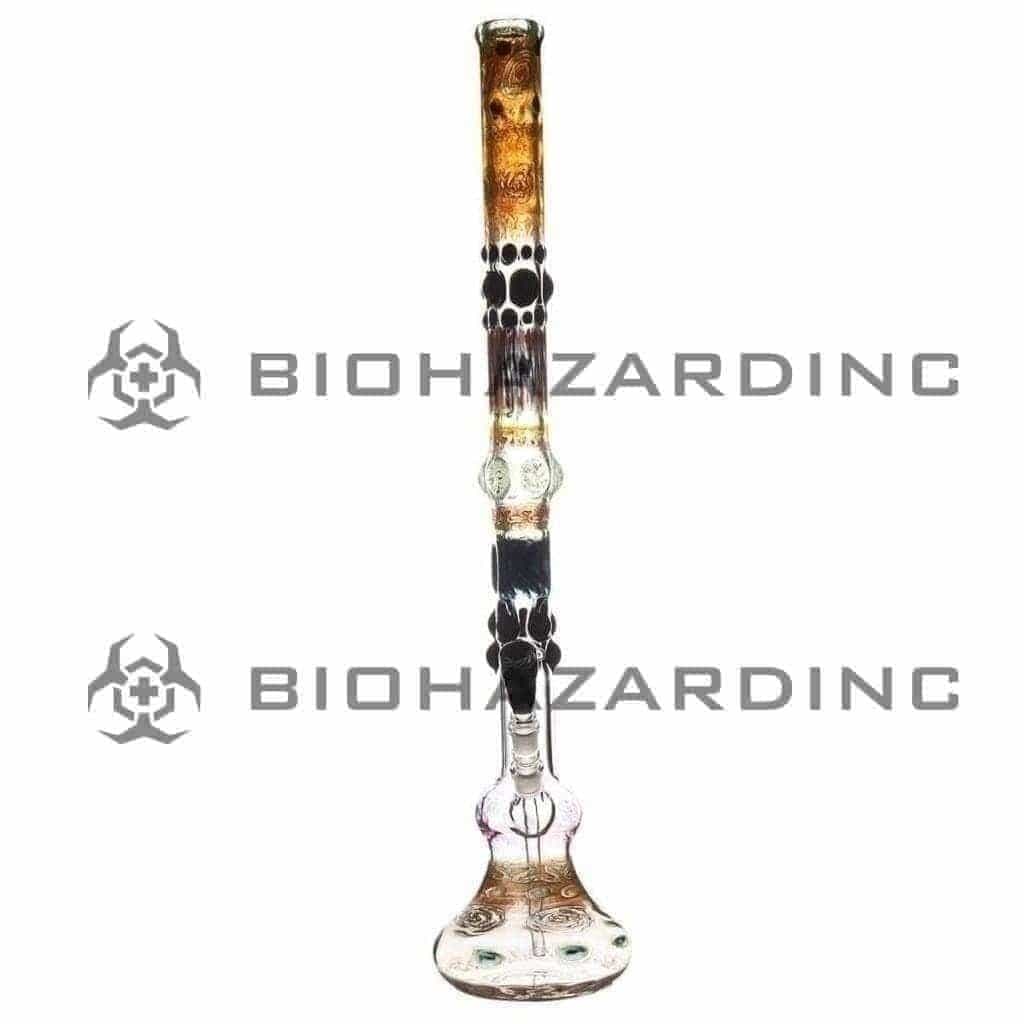 Biohazard Inc Glass Bong Limited 30" Artisan Glass Water Pipe - Multi Color Fumed w/ Marble