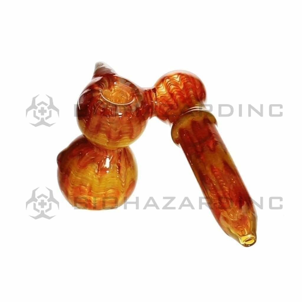 Biohazard Inc Glass Bubbler 10" Raked Side Hammer Bubbler