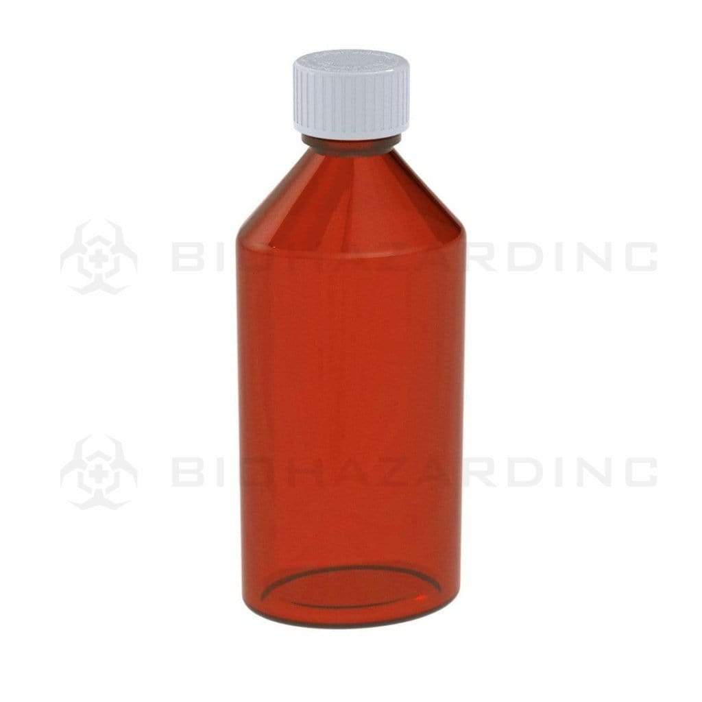 Biohazard Inc Oval Bottles 8 oz Amber Oval Bottles - 80 Count
