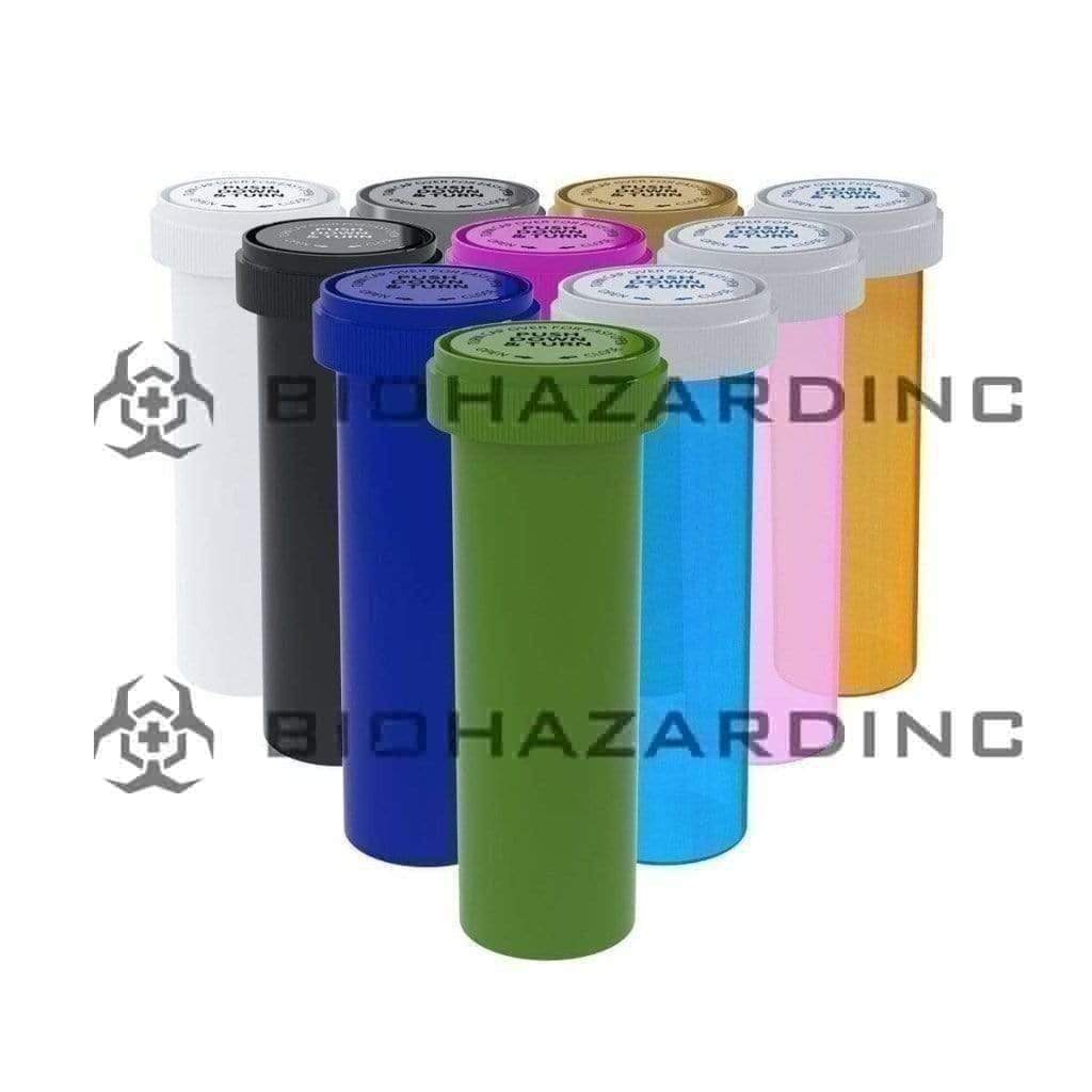 Biohazard Inc Reversible Cap Vial 60 Dram- Reversible Vial 100 Count - Mix