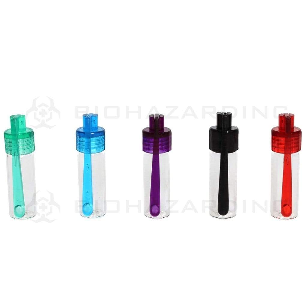 Biohazard Inc Storage Bullet Bullet Glass Vial w/ Scooper Top - Assorted Colors