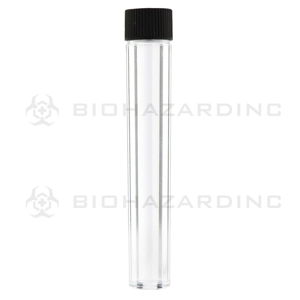 Biohazard Inc Storage Tube Black Lid Clear Child Resistant Cartridge Container - 105mm - 500 Count