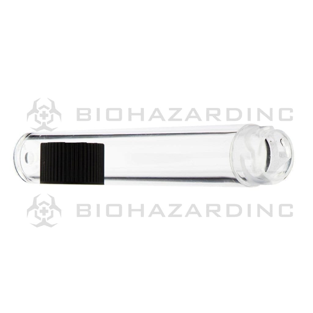Biohazard Inc Storage Tube Black Lid Clear Child Resistant Cartridge Container - 105mm - 500 Count