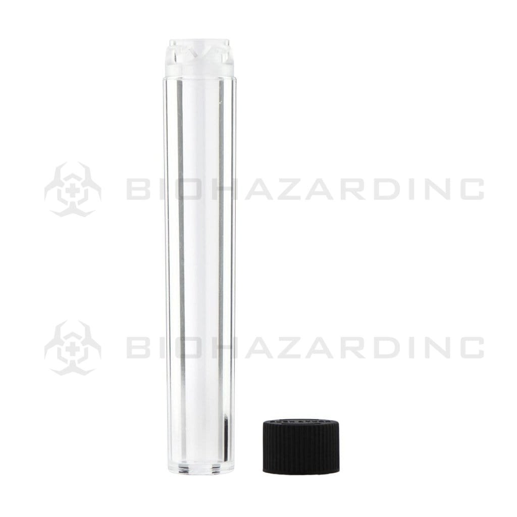 Biohazard Inc Storage Tube Black Lid Clear Child Resistant Cartridge Container - 105mm - 500 Count
