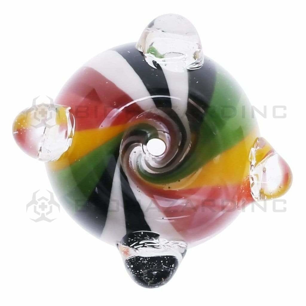 Biohazard Inc 19mm Bowl Candy Cane Reversal Heavy Bowl with Marbles 19mm