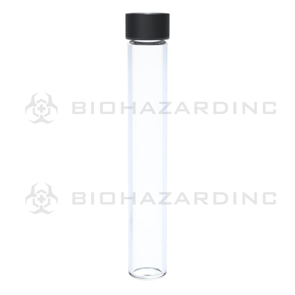 Biohazard Inc Glass Vial Clear Glass Vial 15 with Black Cap - 495 Count
