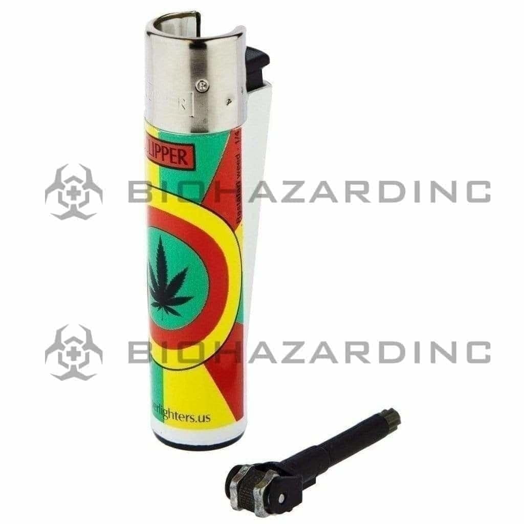 Clipper Lighters Clipper Lighter Rasta Weed - 48 Units