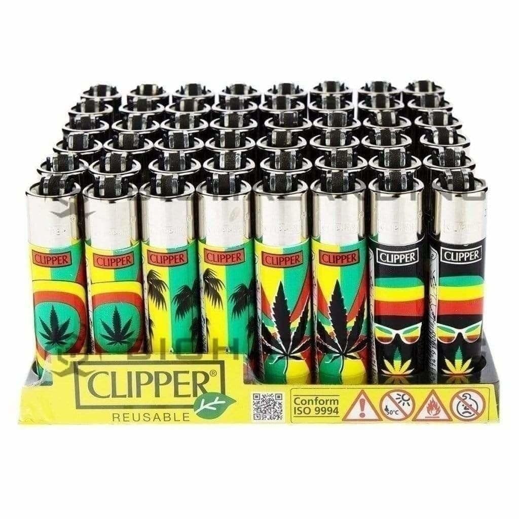 Clipper Lighters Clipper Lighter Rasta Weed - 48 Units