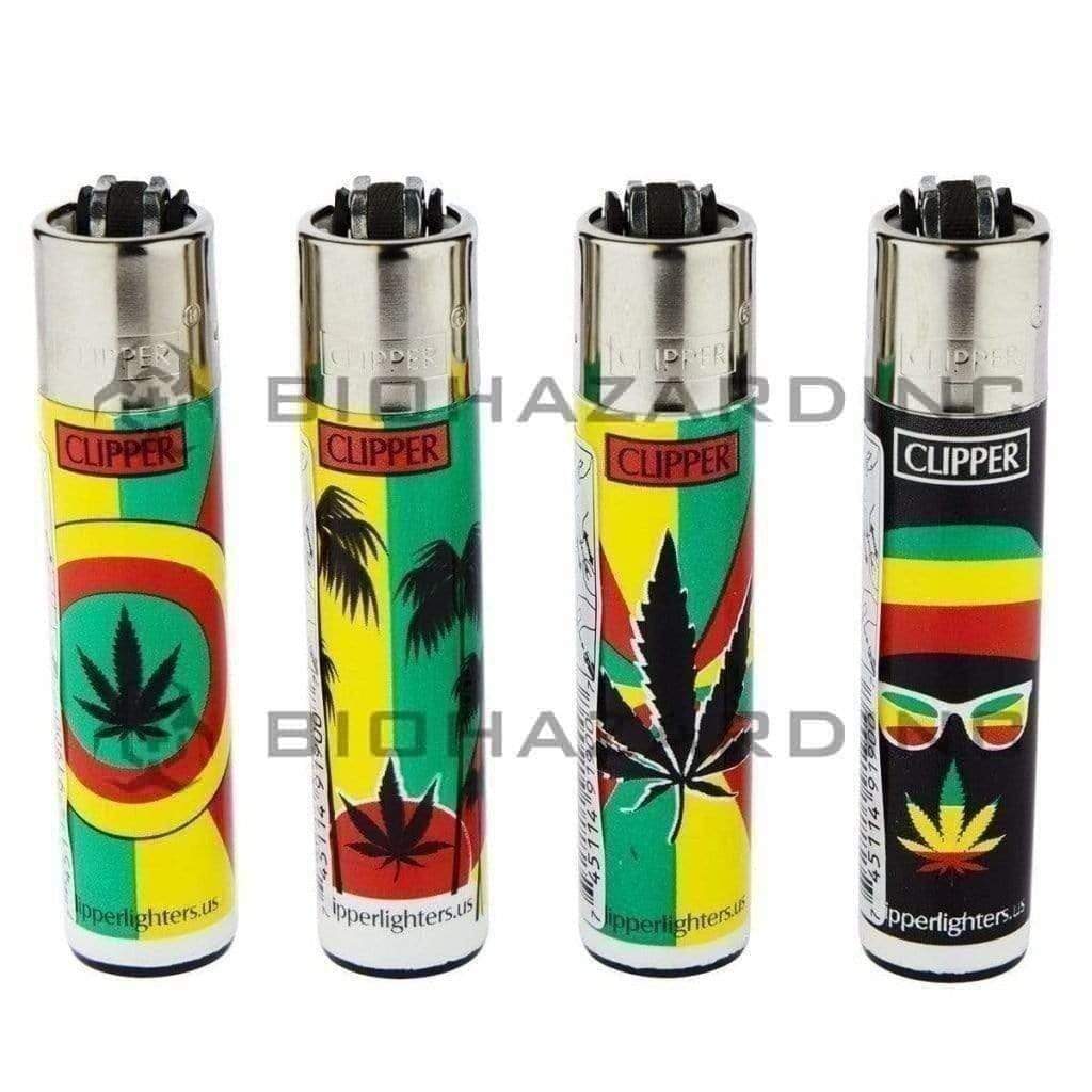 Clipper Lighters Clipper Lighter Rasta Weed - 48 Units