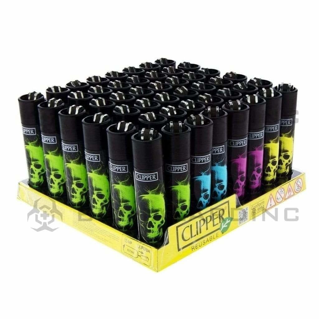 Clipper Lighters Clipper Lighters Color Skulls S4 - 48 Count