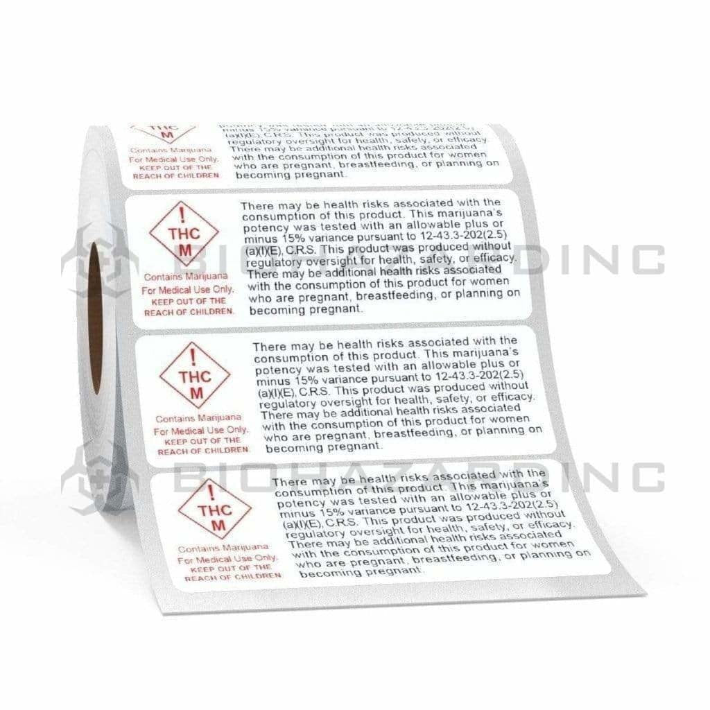 Biohazard Inc Compliance Labels Colorado RX Medical Compliant Label - 1000 Labels