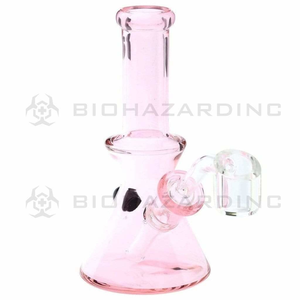 Biohazard Inc Glass Dab Rig Colored Beaker w/Marble Assorted Colors Bowl + Banger - 1 Count