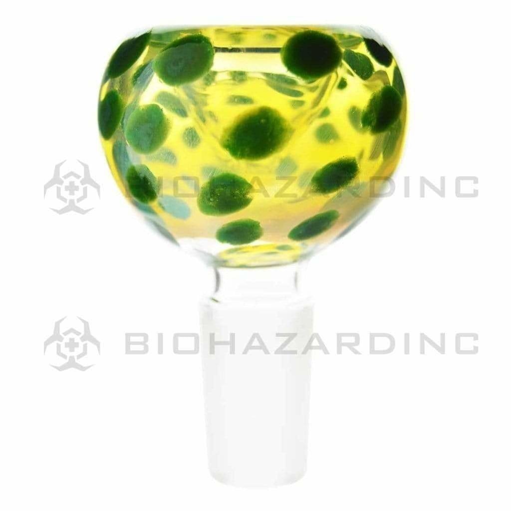 Biohazard Inc 14mm Bowl Colored Dots with Fumed Bowl 14mm - 10 Count