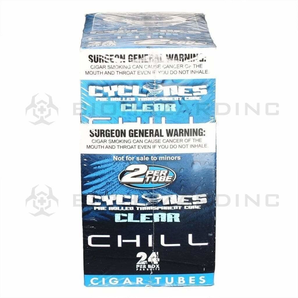 Cyclones Pre-Rolled Cones Cyclones 2X Clear Cones- Chill Blue (24 Count)