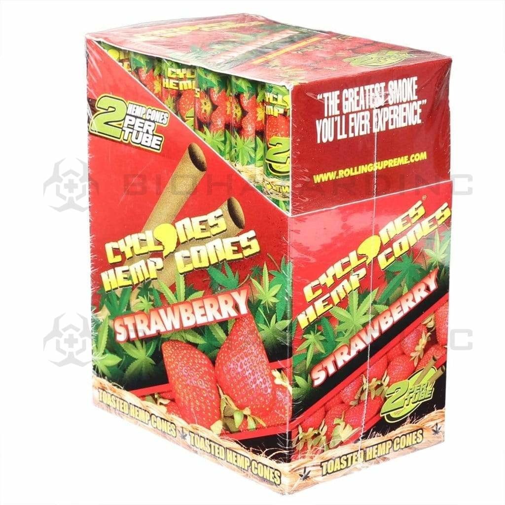 Cyclones Pre-Rolled Cones Cyclones 2X Hemp Cones- Strawberry (24 Count)