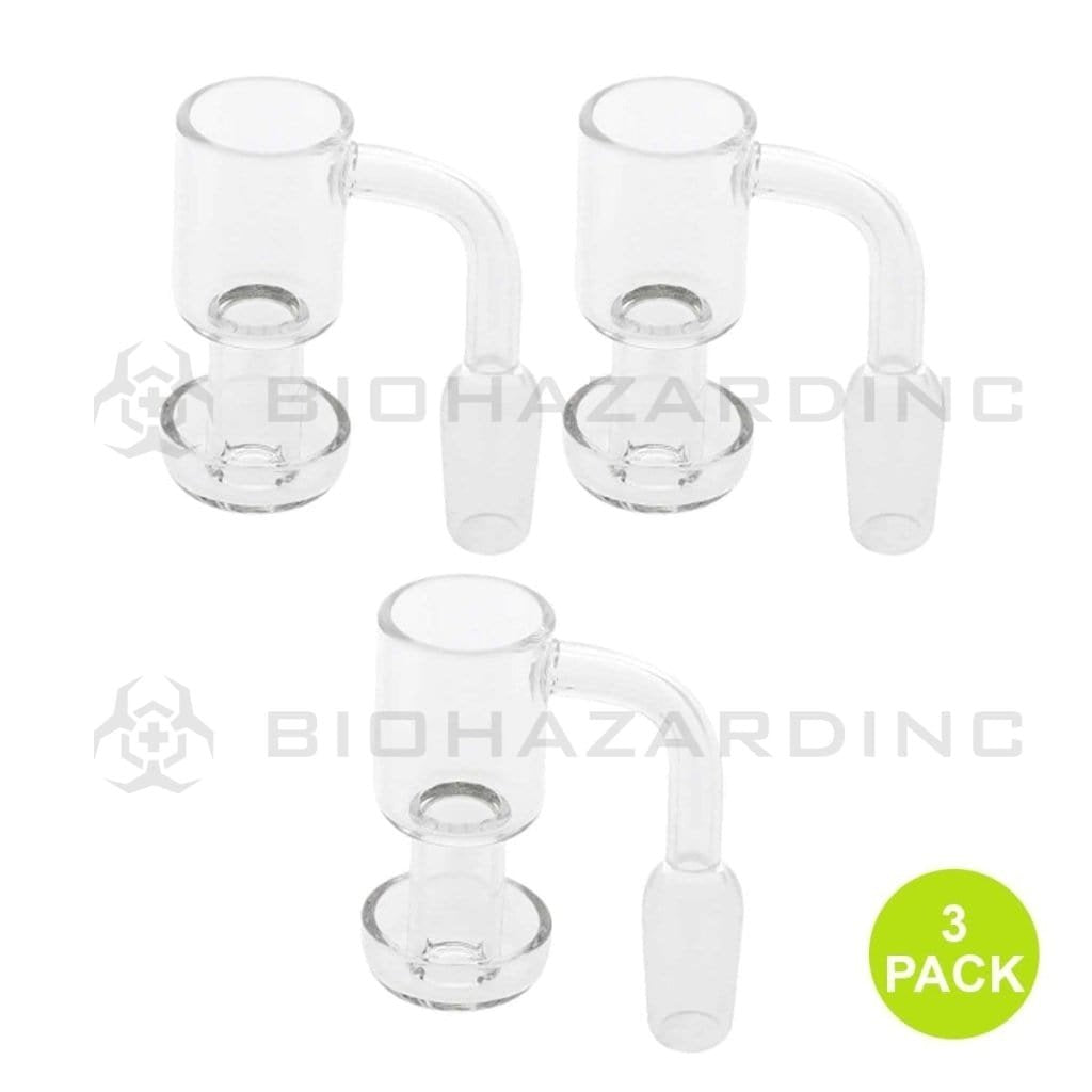 Biohazard Inc Quartz Banger Double Dish Vacuum Quartz Banger - Male 14mm - 3 Count