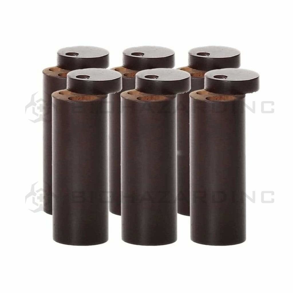 Biohazard Inc Wood Hand Pipe Dugout 4 1/2" Dark Wood Cylinder - Espresso + Pipe Metal Cigarette - 12 Pack