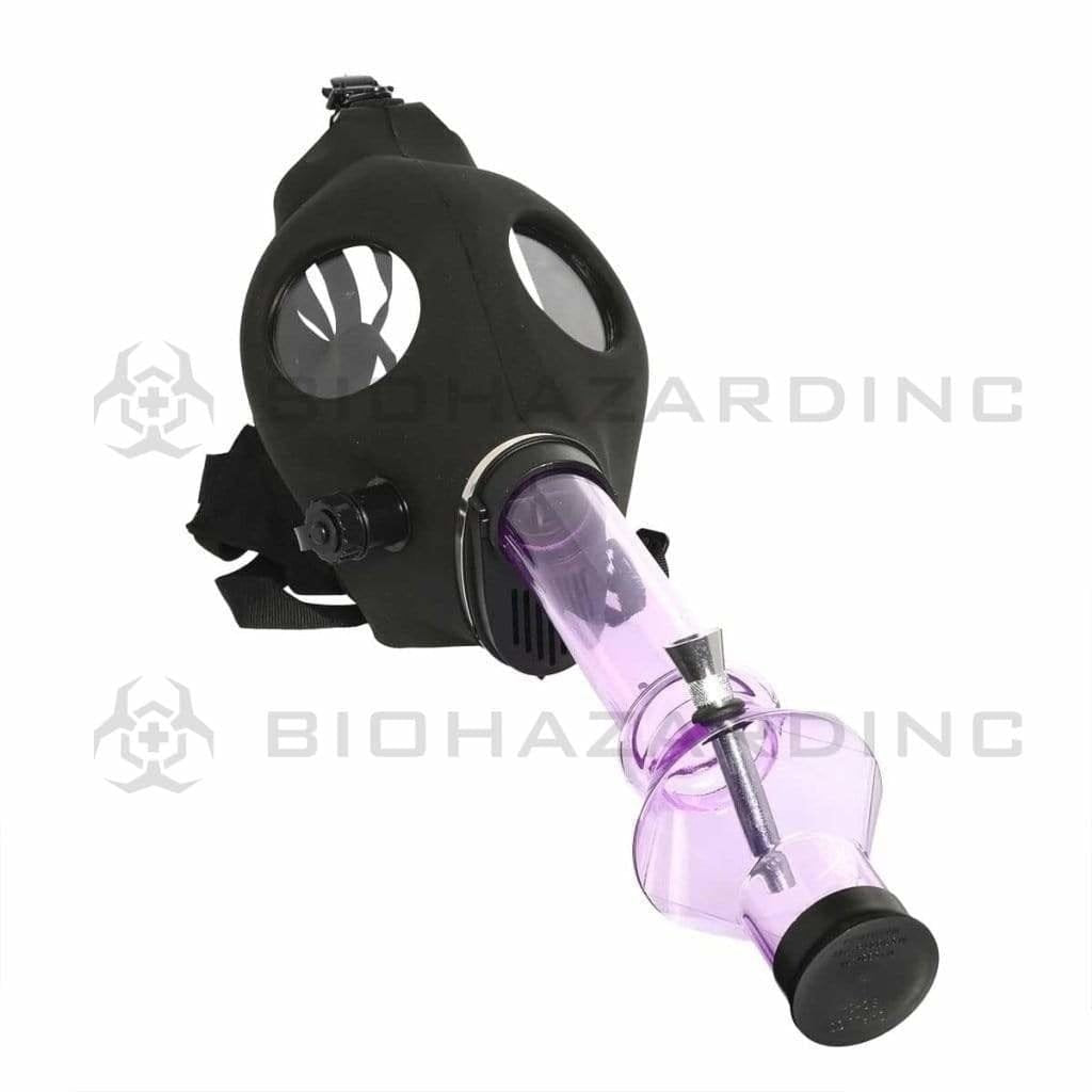 Biohazard Inc Acrylic Bong with Gas Mask Gas mask with acrylic pipe set black color