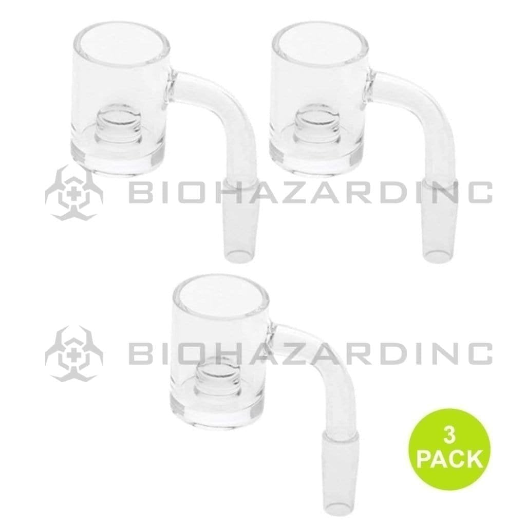 Biohazard Inc Quartz Banger Heavy Quartz Reactor Banger - Male 10mm - 3 Count