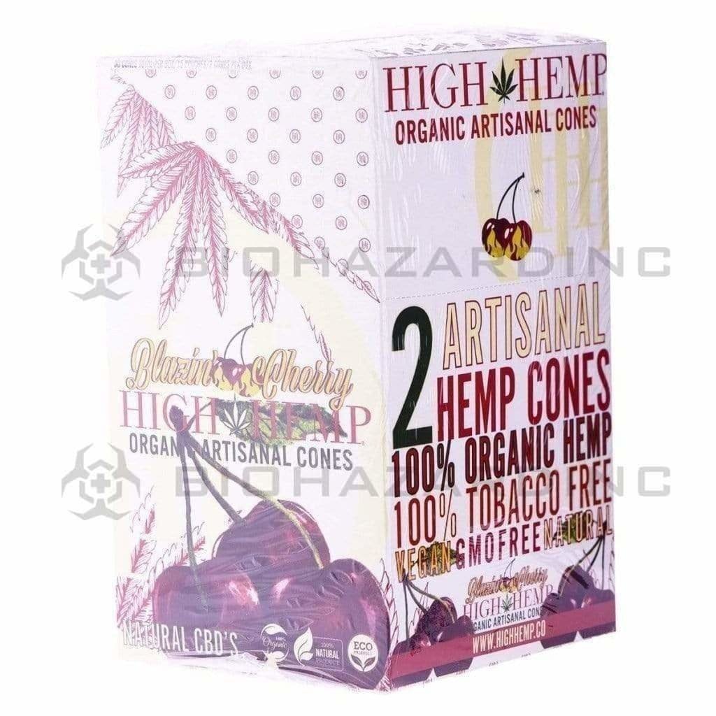 Biohazard Inc Pre-Rolled Cones High Hemp Artisanal Hemp Cones - Cherry - 15 Count