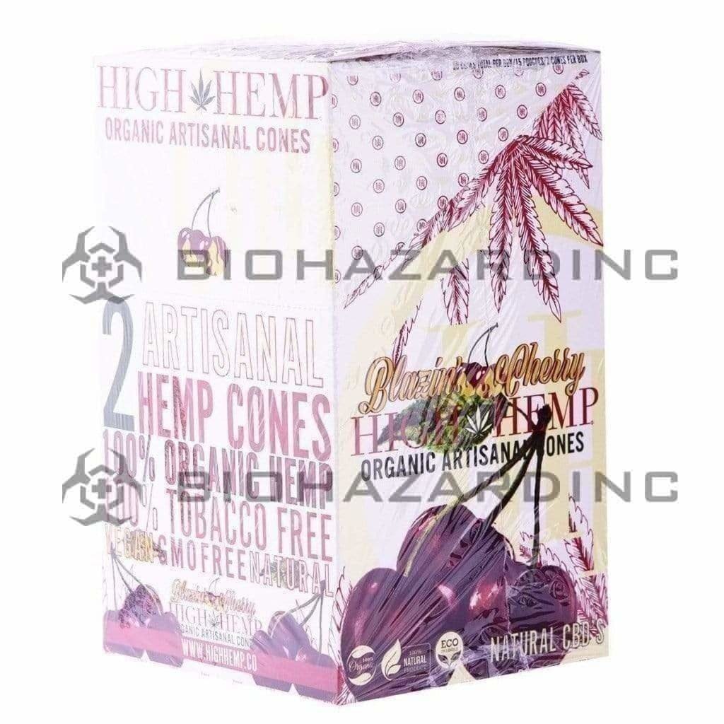 Biohazard Inc Pre-Rolled Cones High Hemp Artisanal Hemp Cones - Cherry - 15 Count