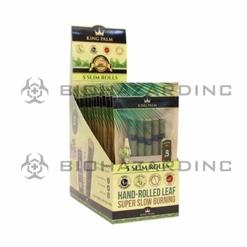 Biohazard Inc Palm Pre Rolled Wraps King Palm 5 Pack SLIM -15 Packs