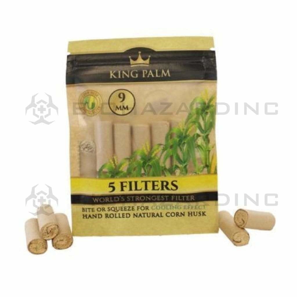 Biohazard Inc Palm Pre Rolled Wraps King Palm Corn Husk Filters - 9mm
