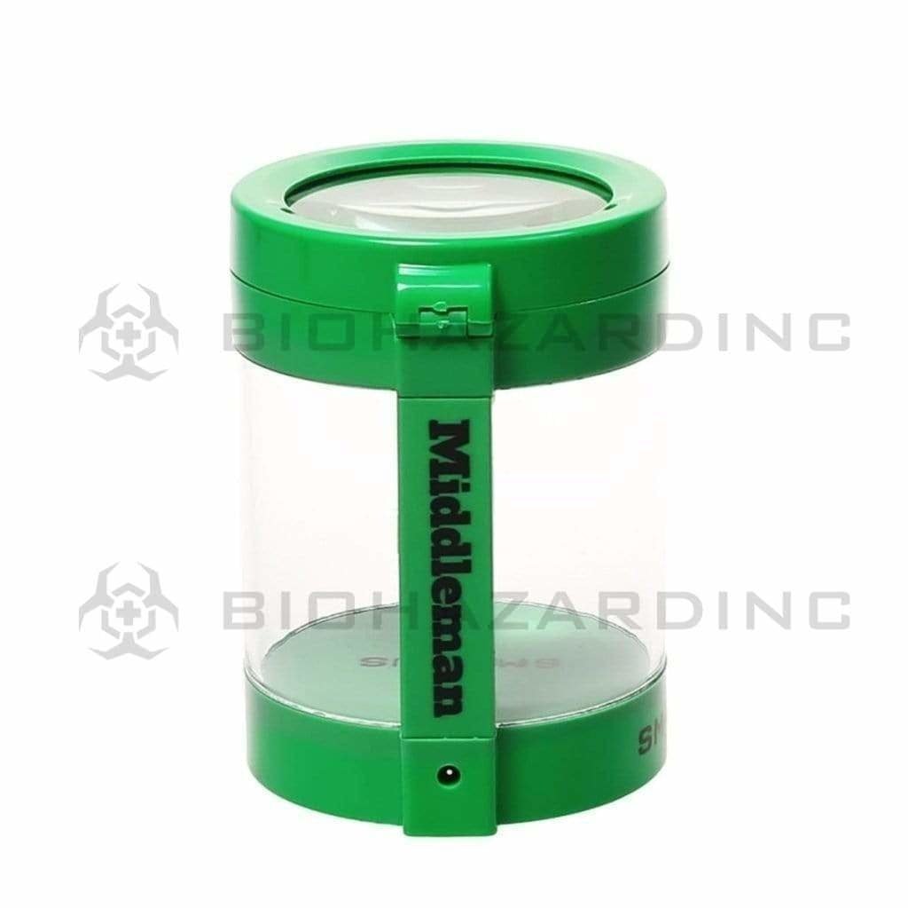 Smokus Focus Flower Storage Middleman Magnifying LED Jar - Green