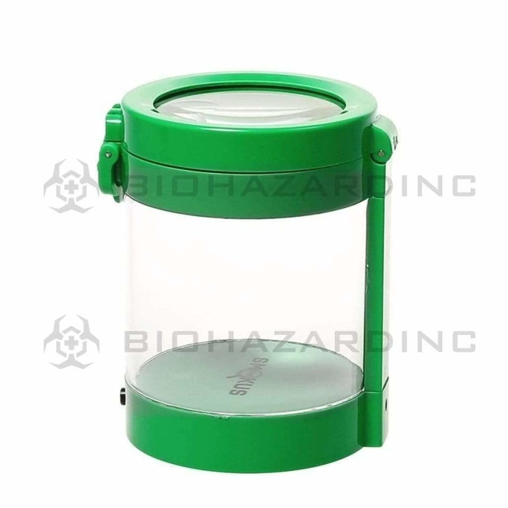 Smokus Focus Flower Storage Middleman Magnifying LED Jar - Green