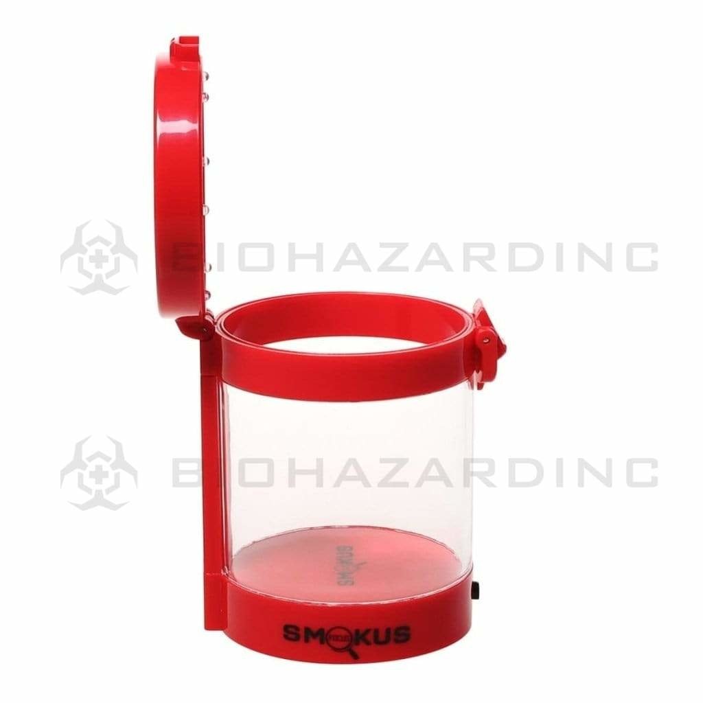 Smokus Focus Flower Storage Middleman Magnifying LED Jar - Red