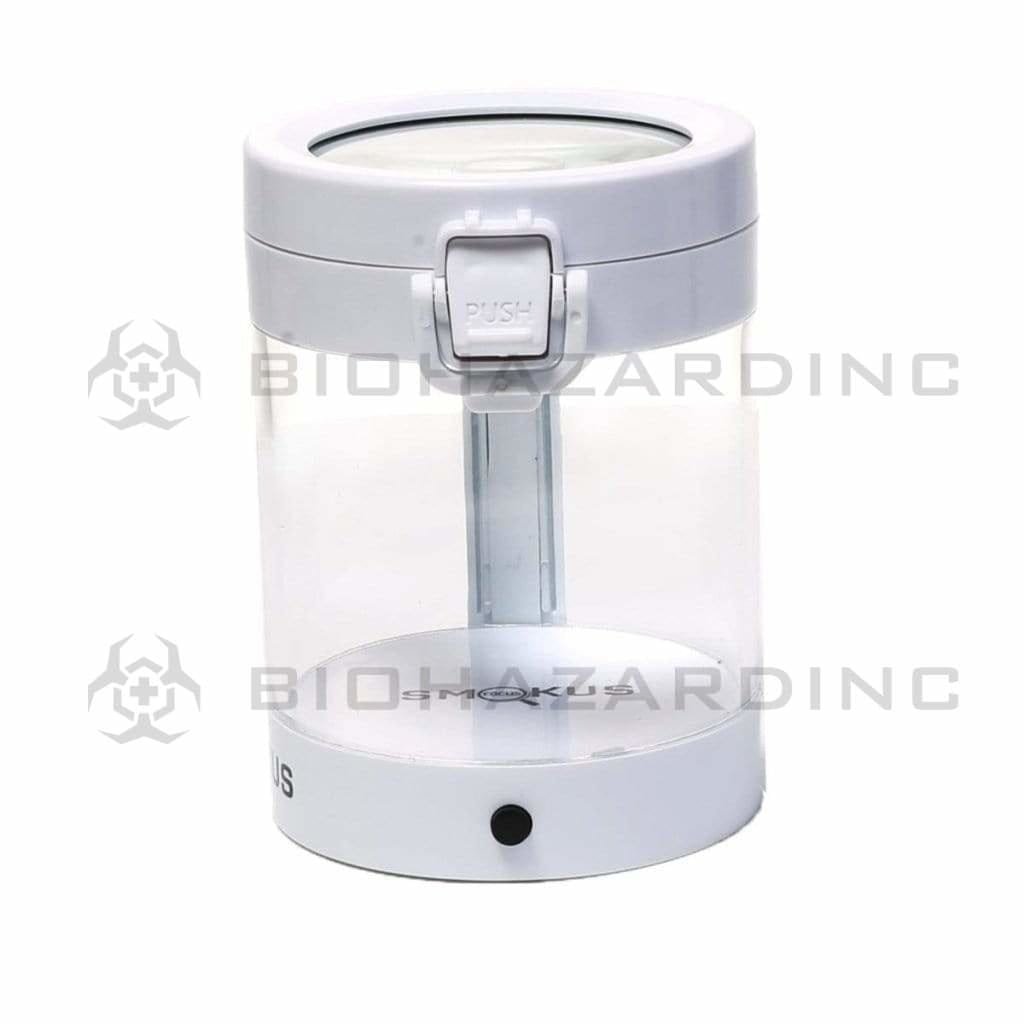 Smokus Focus Flower Storage Middleman Magnifying LED Jar - White