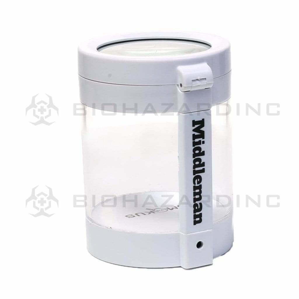 Smokus Focus Flower Storage Middleman Magnifying LED Jar - White