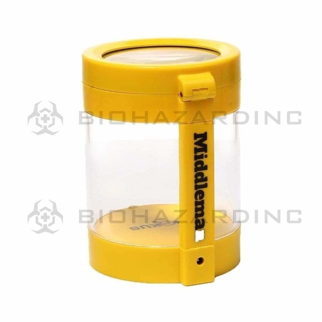 Smokus Focus Flower Storage Middleman Magnifying LED Jar - Yellow