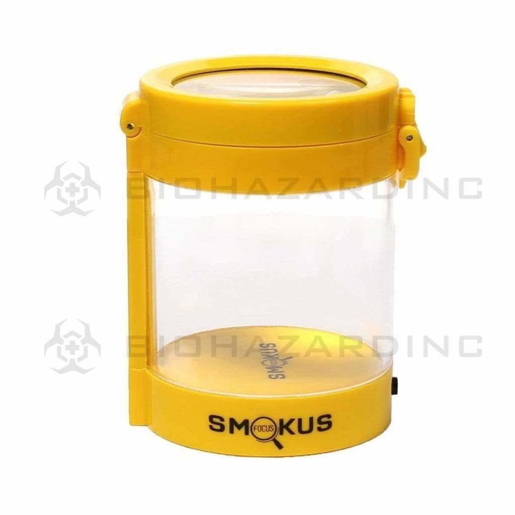 Smokus Focus Flower Storage Middleman Magnifying LED Jar - Yellow