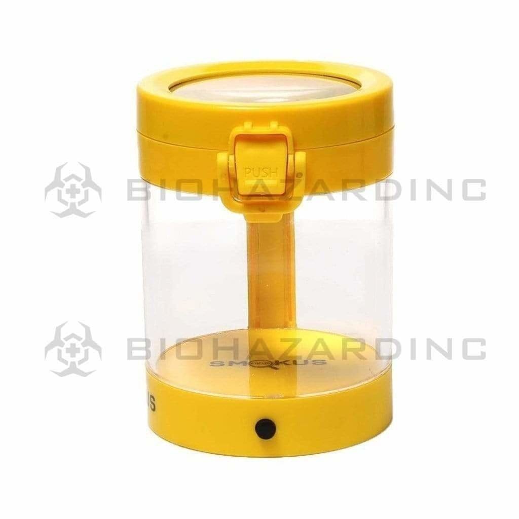Smokus Focus Flower Storage Middleman Magnifying LED Jar - Yellow