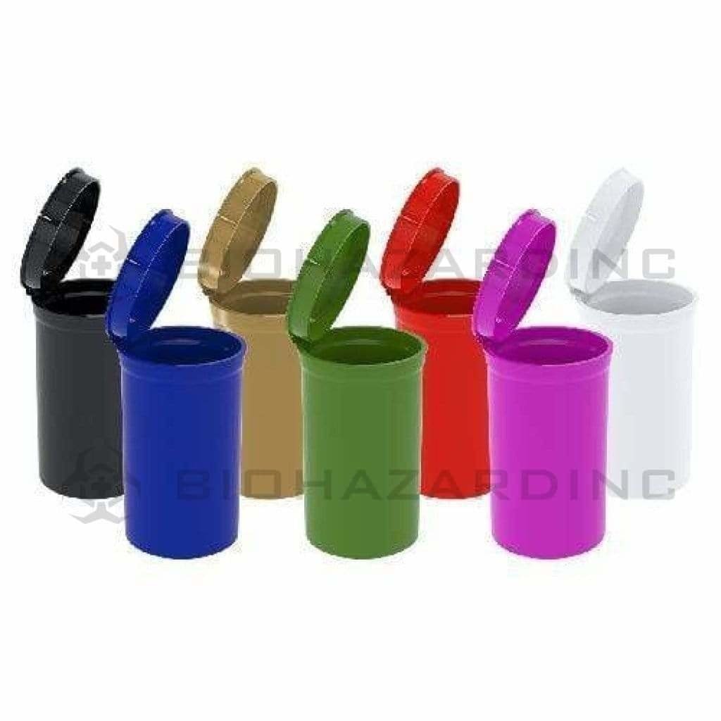 Biohazard Inc Pop Top Bottle Opaque Assorted Colors Pop Top Bottle 19 Dram - 225 Count/box