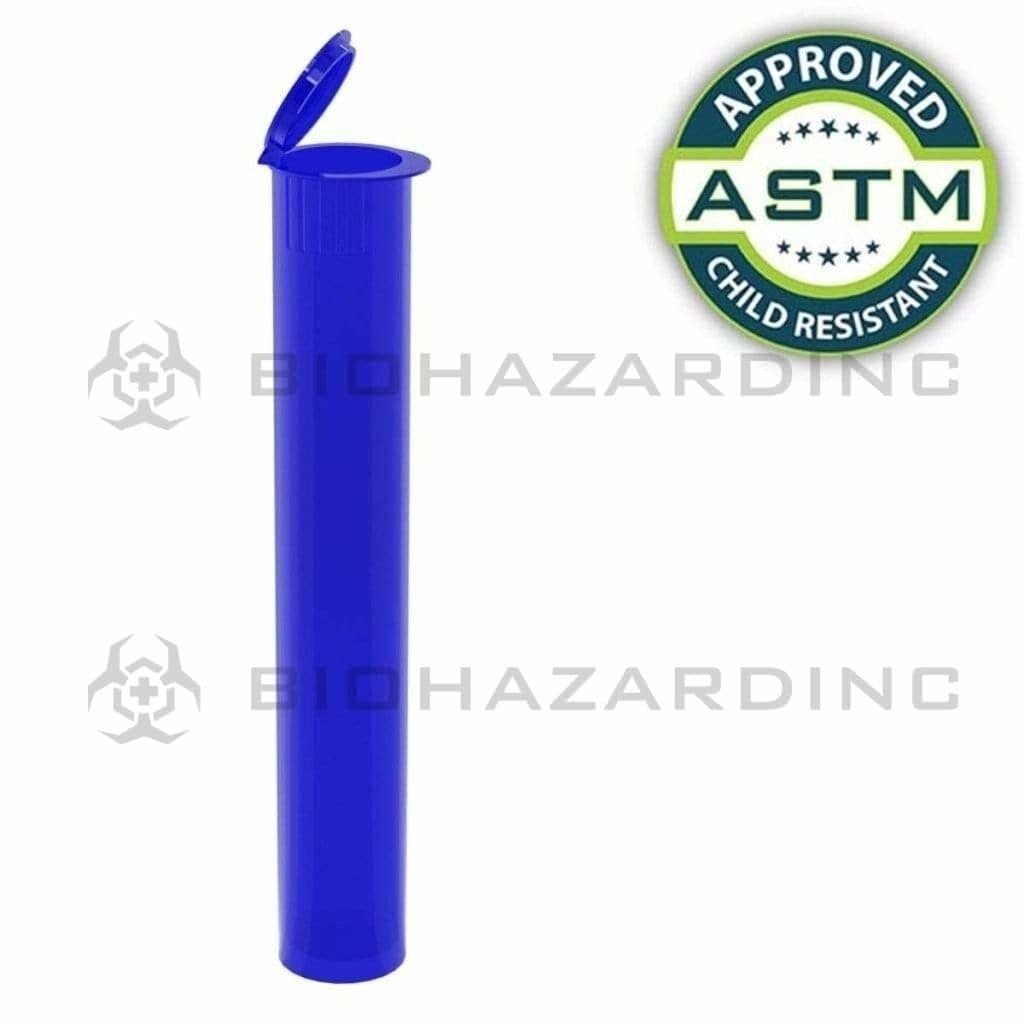 Biohazard Inc Child Resistant Joint Tube Opaque Blue 116mm CR Cone Tube - 1000 Count