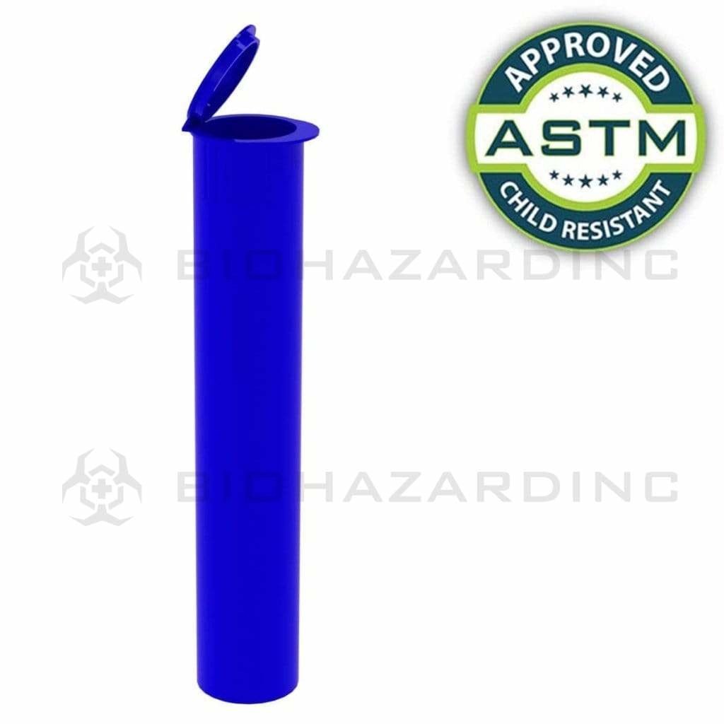 Biohazard Inc Child Resistant Joint Tube Opaque Blue 95mm CR Joint Tube - 1000 Count