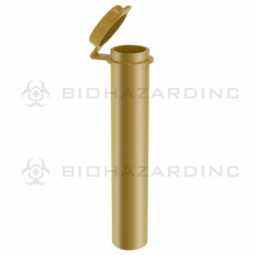 Biohazard Inc Joint Tube Opaque Gold Plastic Small Pre Roll Tubes 98mm - 600 Count