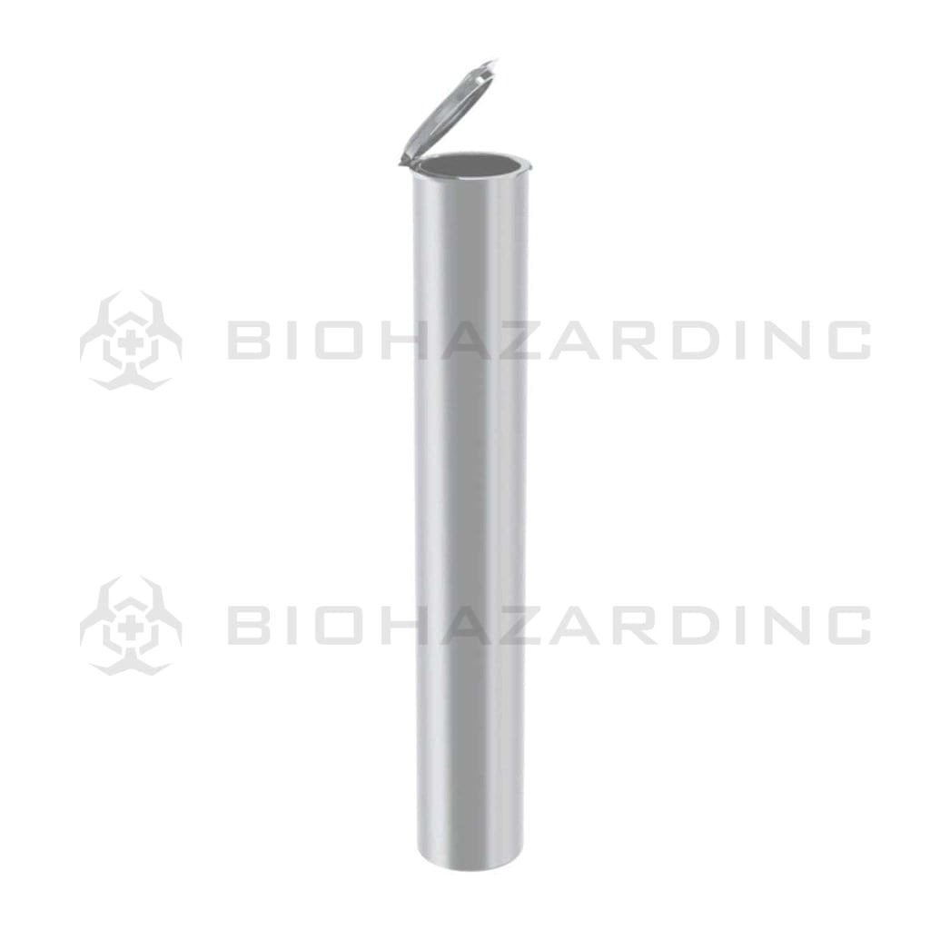 Biohazard Inc Joint Tube Opaque Silver Plastic Large Pre Roll Tubes - 500 Count/box