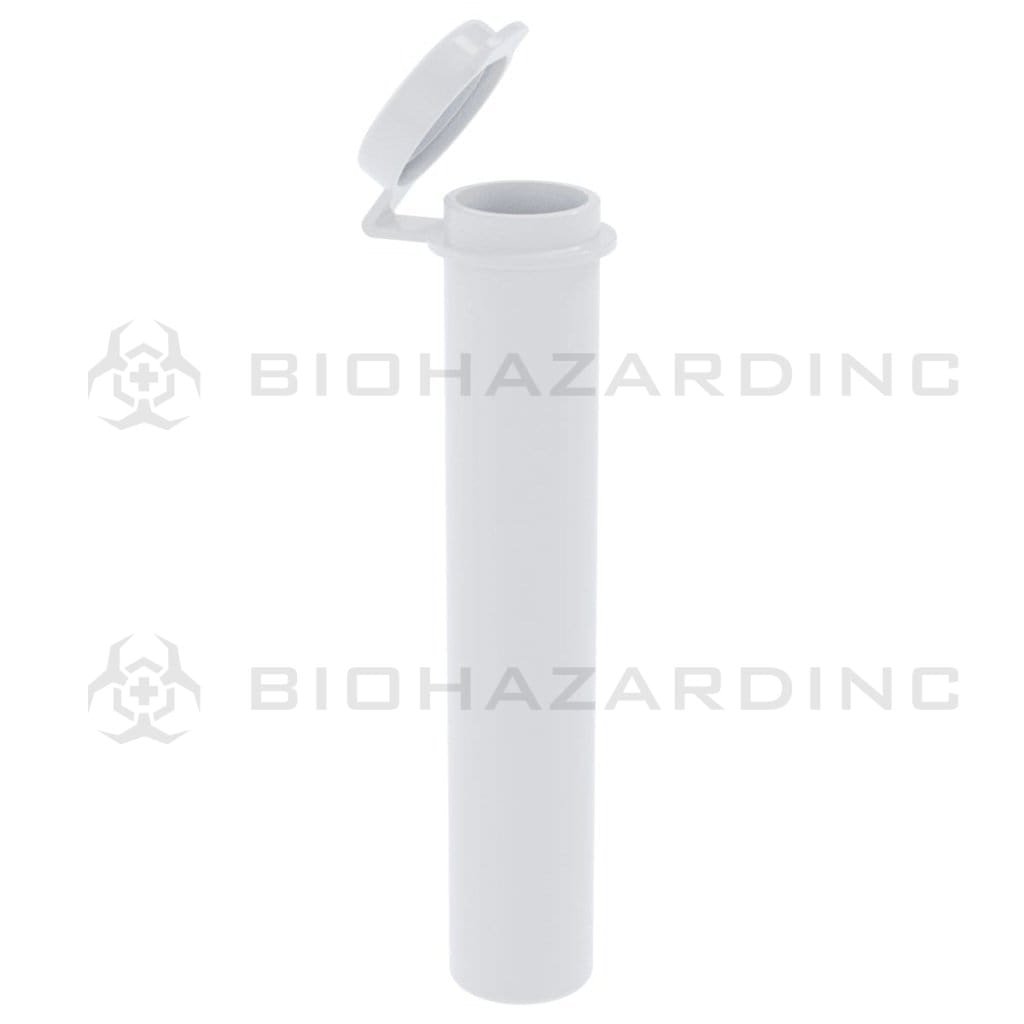 Biohazard Inc Joint Tube Opaque White Plastic Small Pre Roll Tubes 98mm - 600 Count
