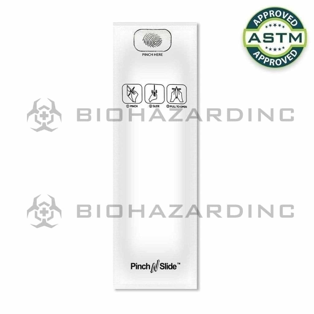 Pinch N Slide Child Resistant Mylar Bag "Pinch N Slide" White Mylar Bags 2.4in x 7.2in - 2.5g - 250 Count (Child Resistant & Tamper Evident)