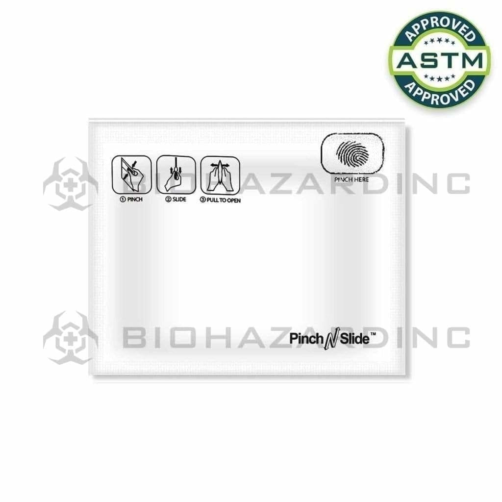 Pinch N Slide Child Resistant Mylar Bag "Pinch N Slide" White Mylar Bags 8in x 6in - 28g - 250 Count (Child Resistant & Tamper Evident)